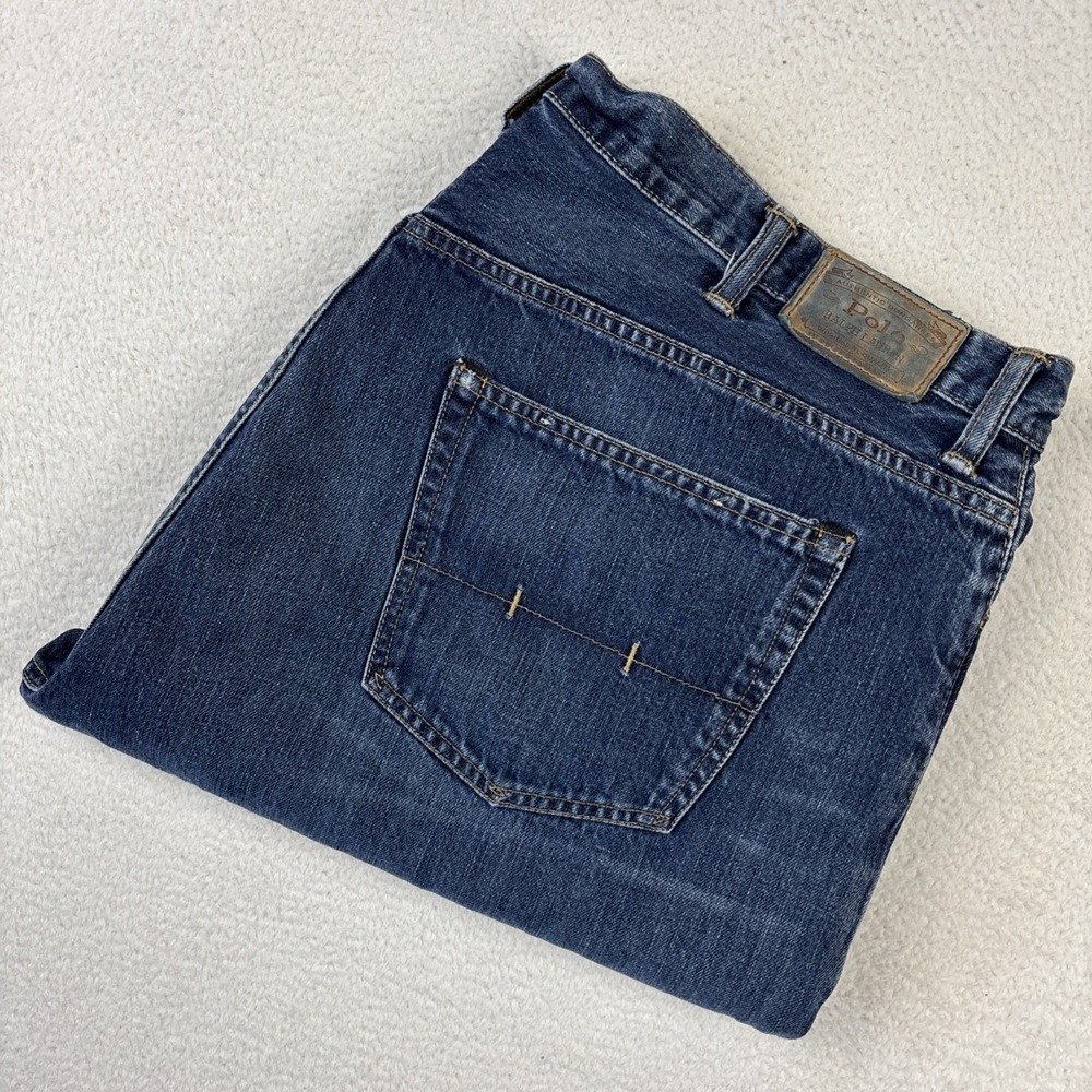 POLO RALPH‎ LAUREN Mens Straight Leg Jeans 46/30 Blue Classic Fit Denim Medium